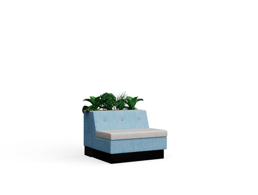 Casper Low Back Shallow Button with Planter Wood Trim